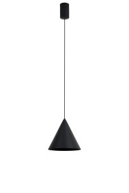 M9451  Cono 18cm Single Pendant, 10W LED, 3000K, Triac Dimmable, Black